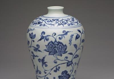 图片[2]-Meiping vase with lotus blossoms in underglaze blue, Ming dynasty, Yongle reign, 1403-1424-China Archive